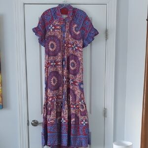 Anthropologie - Ruffle Sleeve Maxi Dress